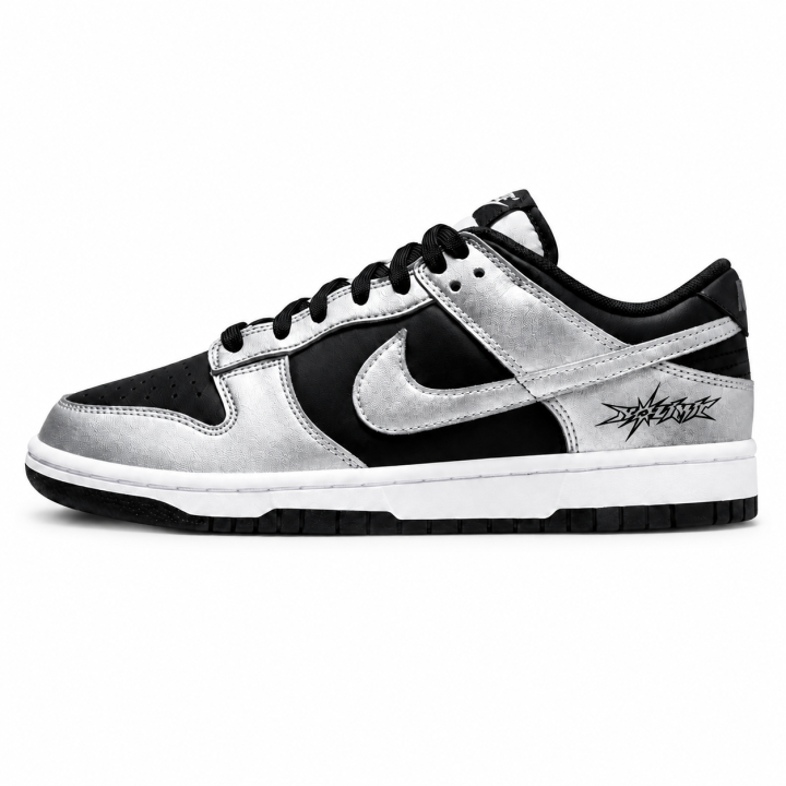 Nike Nike Dunk Skateboard Shoes Unisex Low Top Black Silver Multicolor