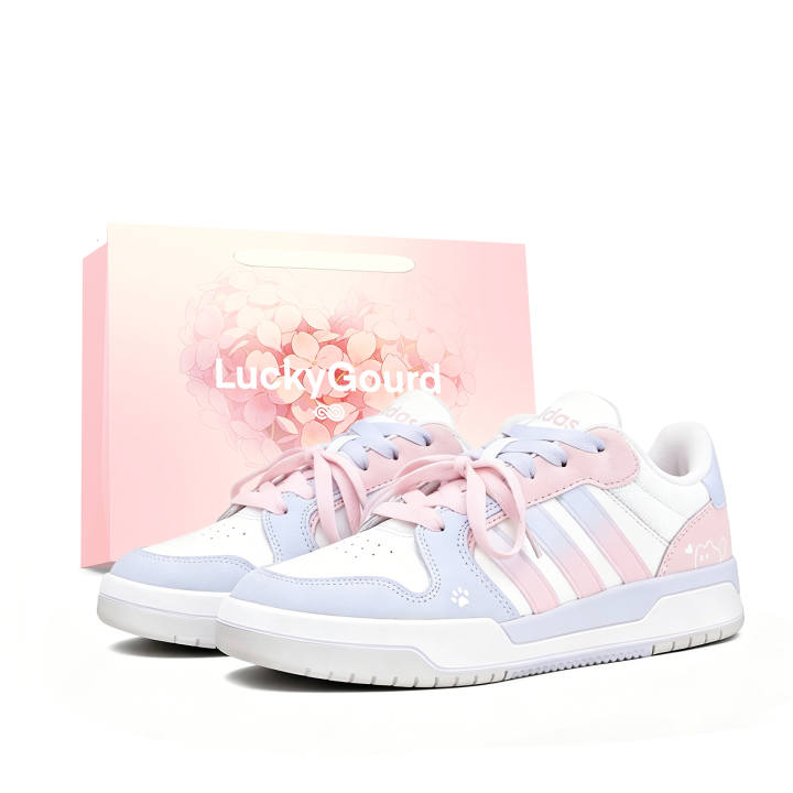 Adidas Adidas ENTRAP Skateboard Shoes Unisex Low Top Pink Blue