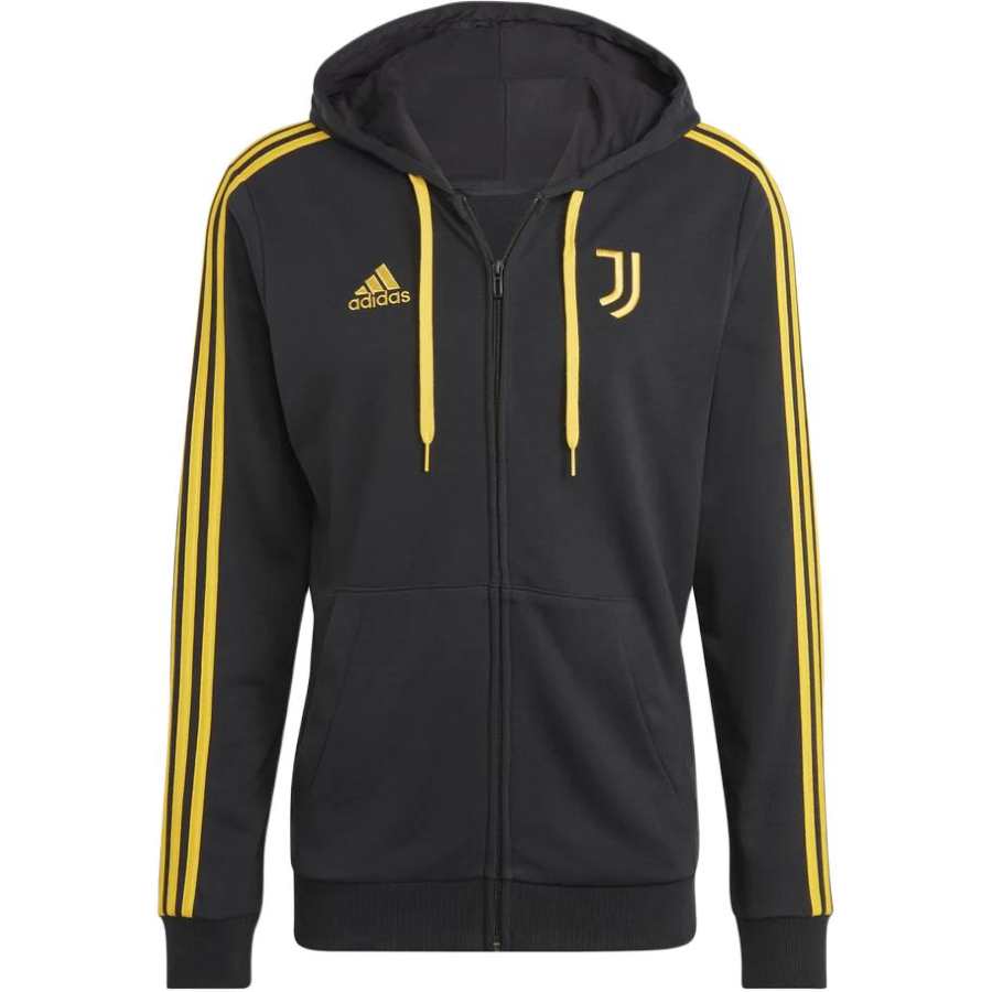Adidas Adidas Juventus Sweatshirts Men's Black Hooded Non Detachable Moderate