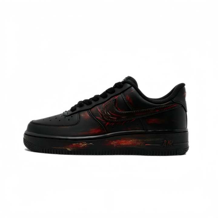 Nike Nike Air Force 1 Skateboard Shoes Unisex Low Top Black Red Gradient Colorway