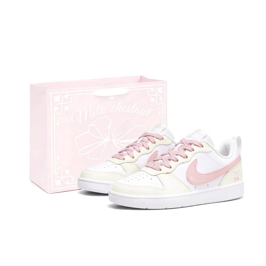Nike Nike Court Borough Skateboard Shoes Women's Low Top Yellow Pink
