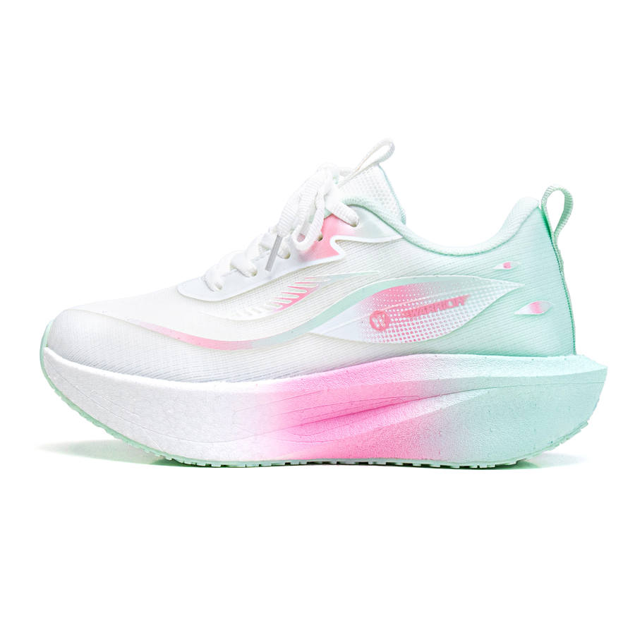 WARRIOR Running Shoes Women's Low Top White Green Pink/White Orange