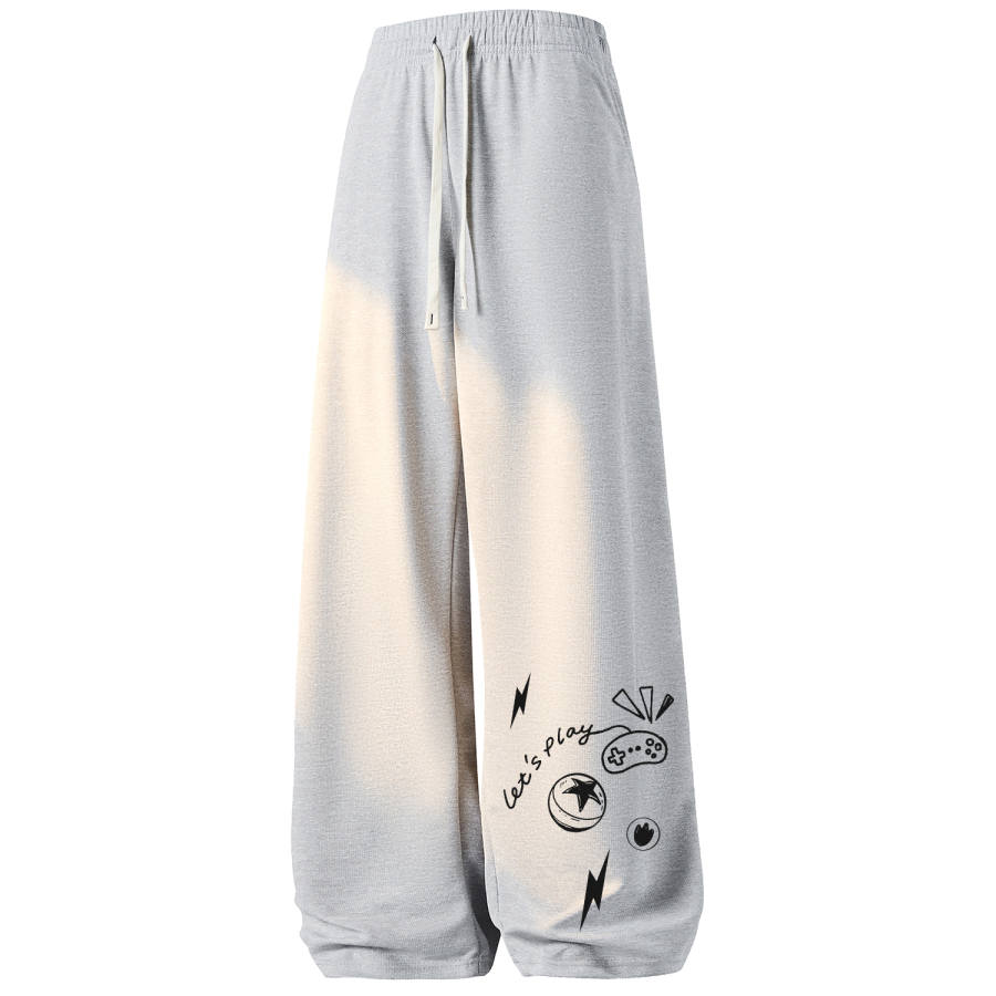 Disney Knitted Sweatpants Unisex Thin Straight Fit Pants