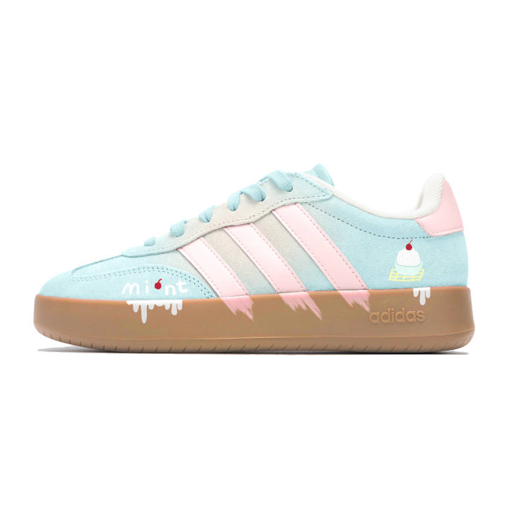 Adidas Adidas BARREDA German Army Trainers Women's Low Top Mint Light Blue Light Pink Natural Rubber Sole
