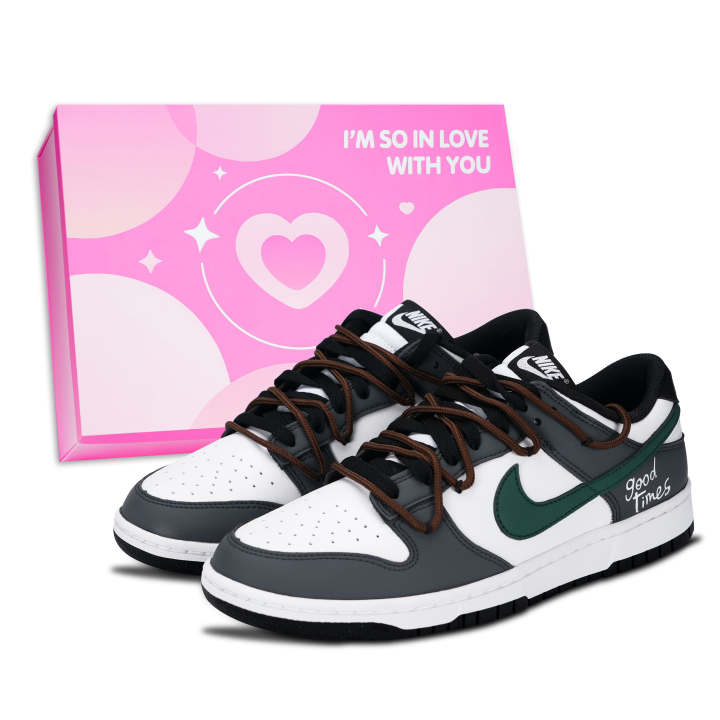 Nike Nike Dunk Skateboard Shoes Unisex Low Top Gray/White/Green