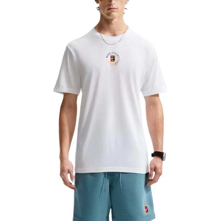 Nike Nike Court Tennis Tops Men's White Moderate
