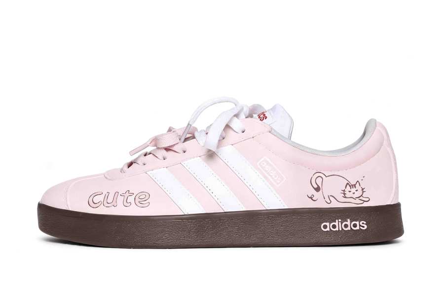Adidas Adidas VL COURT 2.0 German Army Trainers Women's Low Top Pink White