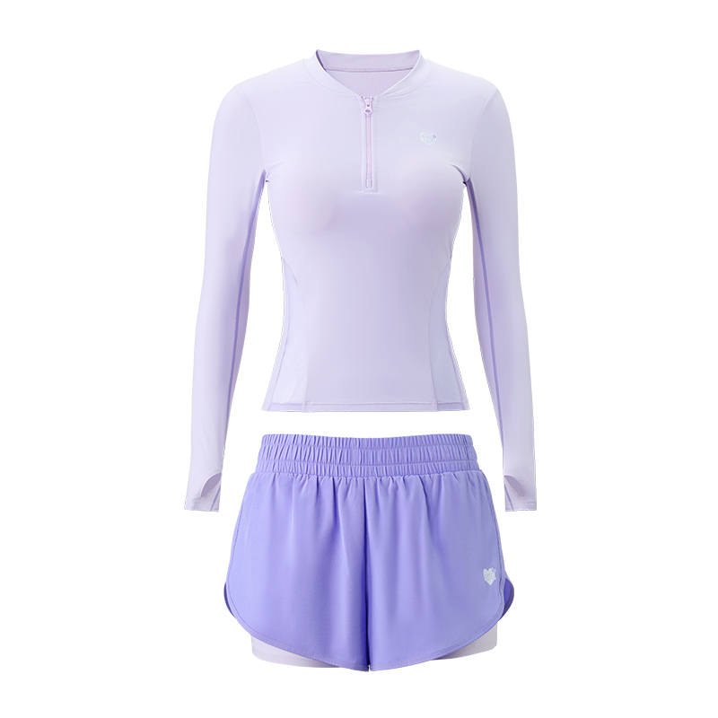Disney Two Piece Swimsuits Women's Violet Crew Neck Thin Square Leg Two Piece Swimsuit