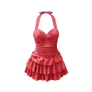 Sugarfunk One Piece Swimsuits Women's Halter Thin Short Skirt One Piece Swimsuit
