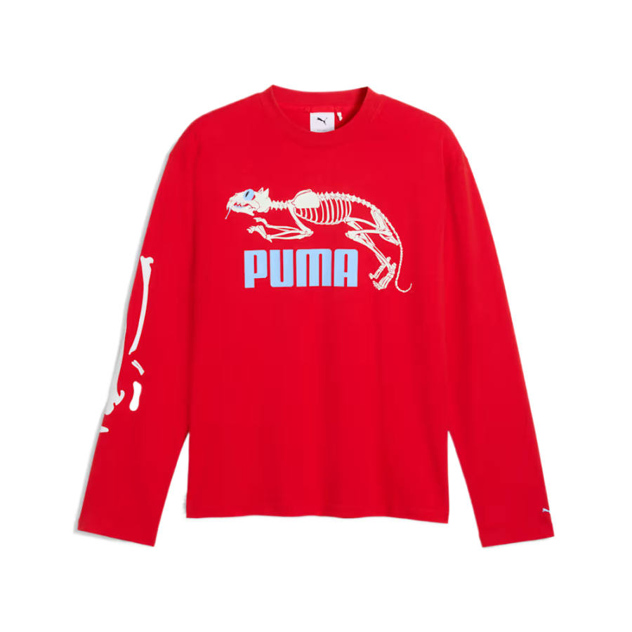 PUMA Graphic T Shirts Men's Timeless Red Crew Neck