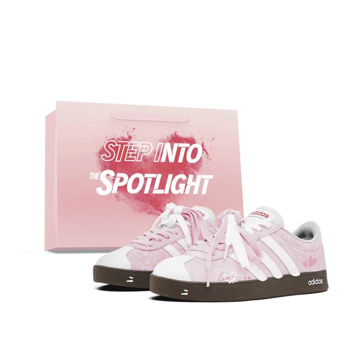 Adidas Adidas VL COURT 2.0 German Army Trainers Unisex Low Top White/Pink