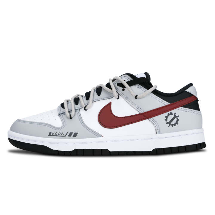 Nike Nike Dunk Skateboard Shoes Unisex Low Top Gray/White/Red