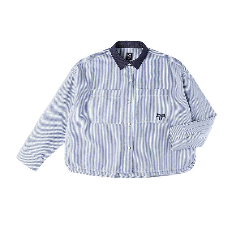 Lee Lee Shirts Women's Marine Blue Lapel Moderate