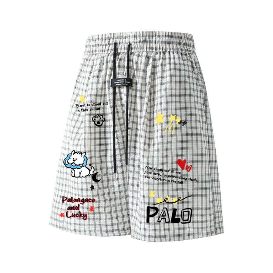 PAL ONGACO Casual Shorts Unisex Thin Straight Fit Pants