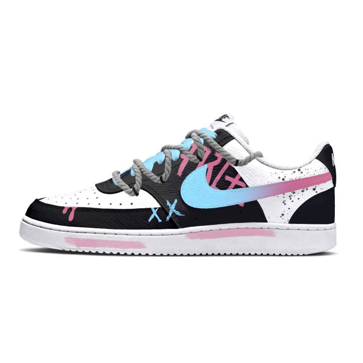 Nike Nike Court Vision 1 Skateboard Shoes Unisex Low Top Black/White/Pink