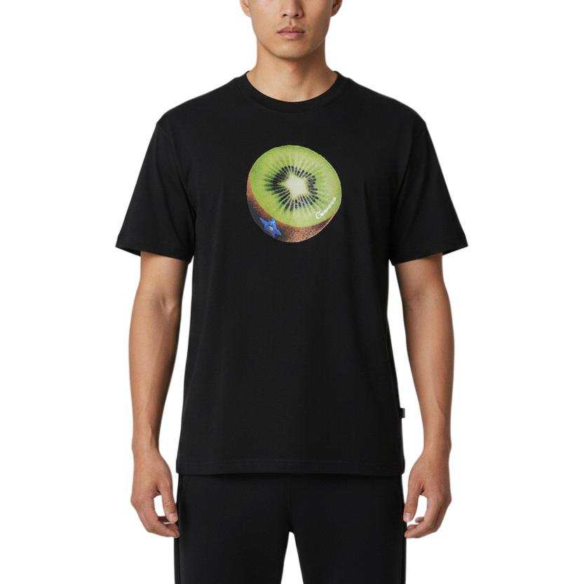 Converse Converse T Shirts Men's Black Crew Neck Moderate
