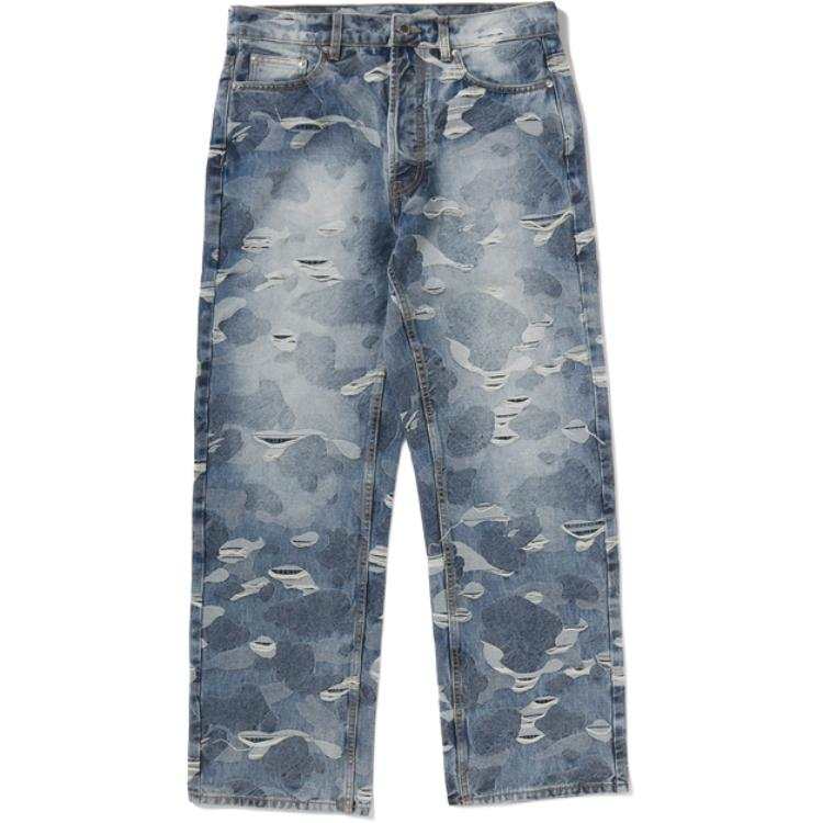A BATHING APE FW26 Jeans Unisex Blue Moderate Straight Fit Pants