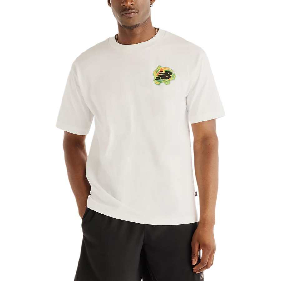 New Balance New Balance T Shirts Men's White Crew Neck Moderate