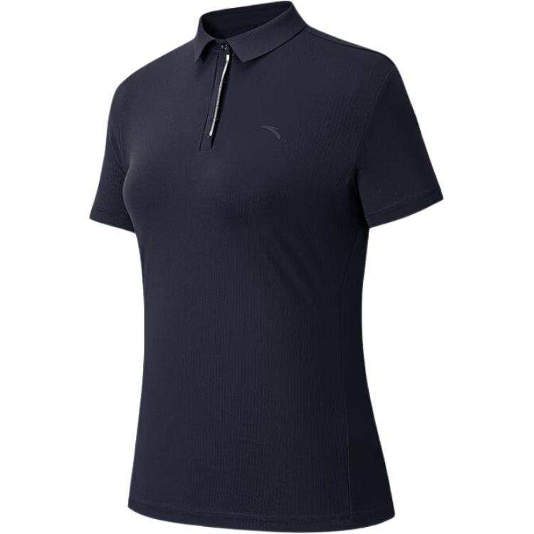 ANTA Variety Training Collection Polo Shirts Women's Indigo Blue Polo Collar Moderate Straight Fit