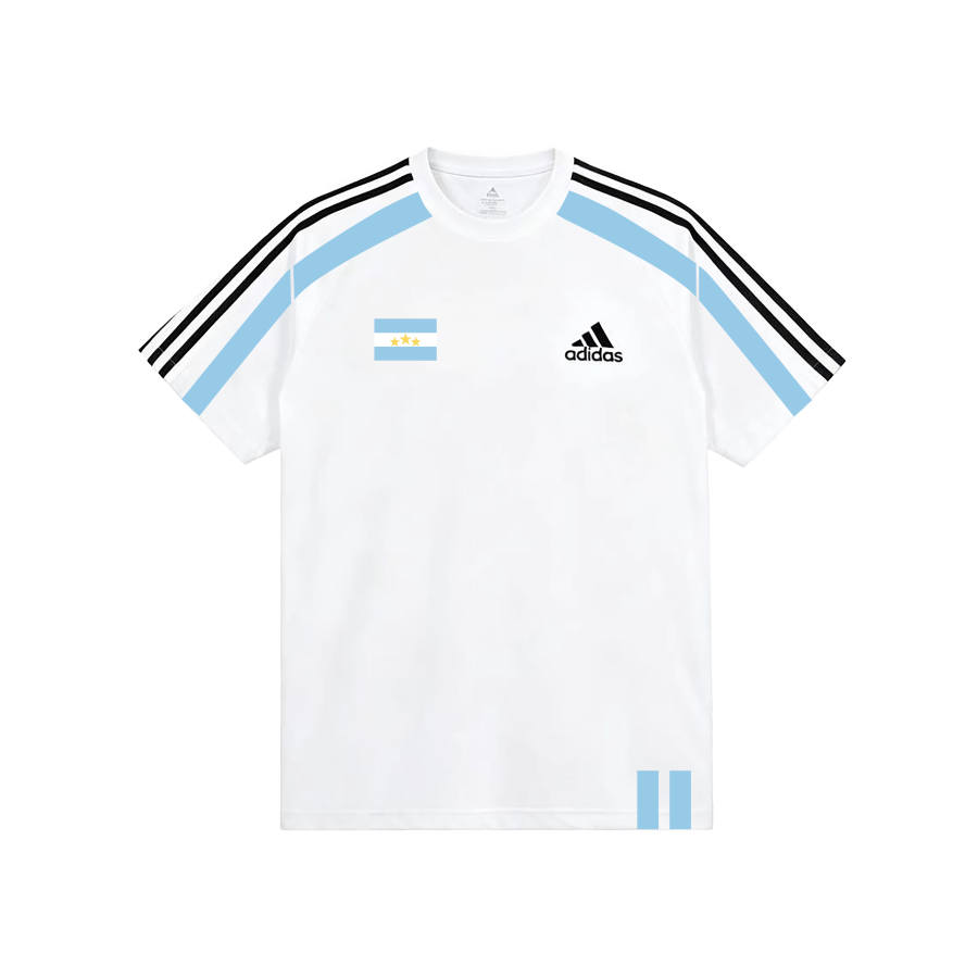 Adidas Adidas Football T Shirts Unisex White Crew Neck Moderate Straight Fit