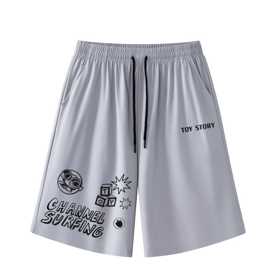 Disney Casual Shorts Unisex Thin Straight Fit Pants