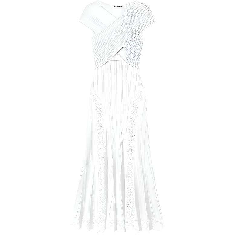 Self-portrait Self portrait Lace insert Knitted Midi Dress