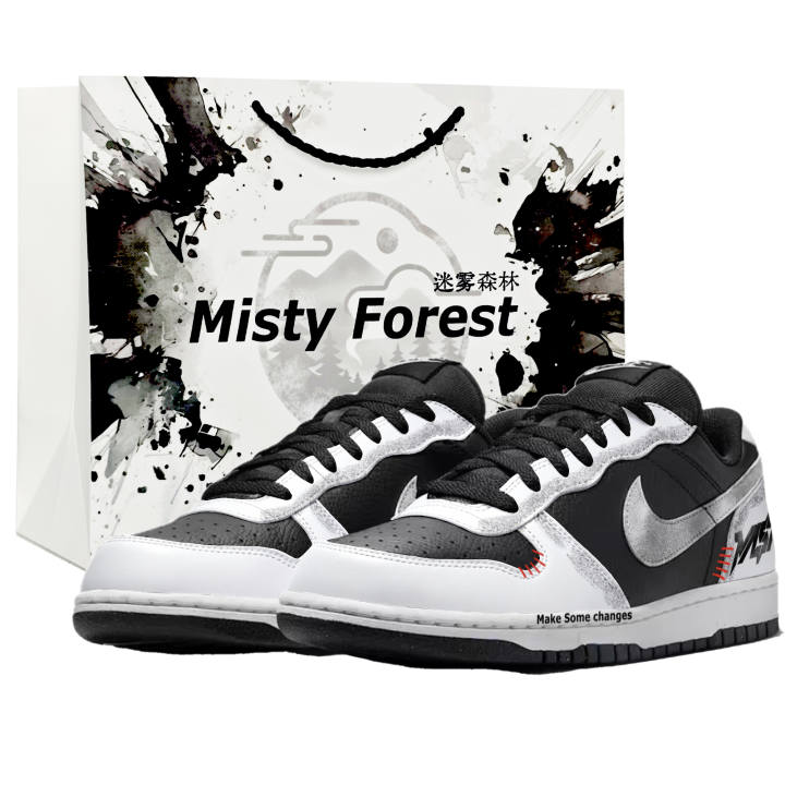 Nike Nike Big Skateboard Shoes Men's Low Top Black White