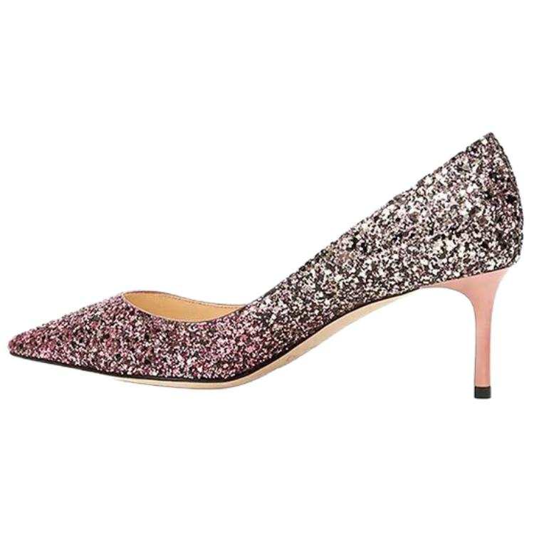Jimmy Choo Romy Slim Heel High Heels 6CM Women's Gold Pink