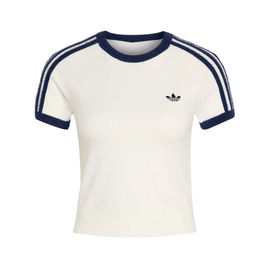 Adidas Originals T Shirts Women's White/Dark Indigo Crew Neck Moderate