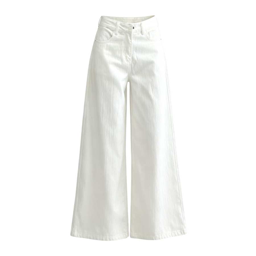Sugarfunk Jeans Women's White Moderate Wide Leg Pants