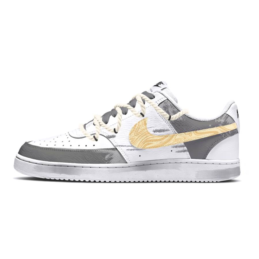 Nike Nike Court Vision 1 Skateboard Shoes Unisex Low Top Black/White/Yellow