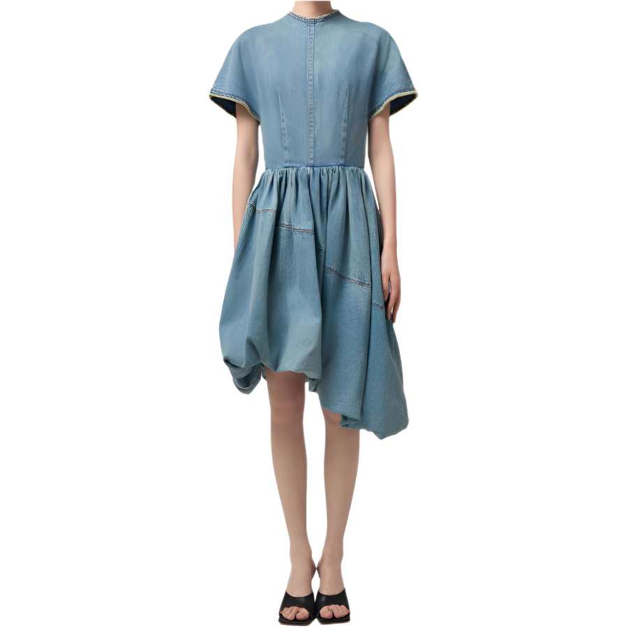 WE11DONE Short Sleeved Dress Women's Blue
