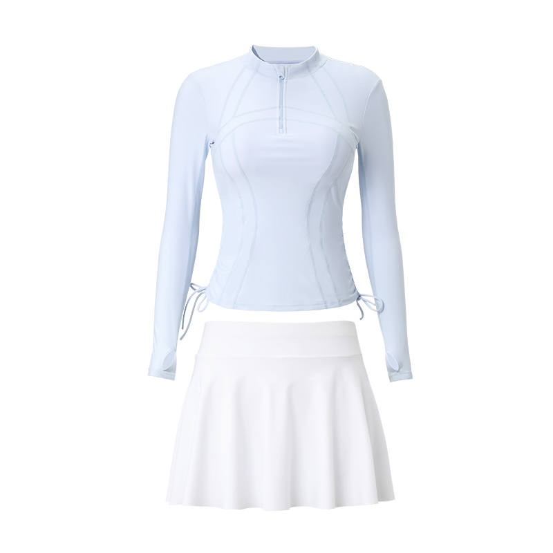 Disney Two Piece Swimsuits Women's Light Blue Crew Neck Moderate Short Skirt Two Piece Swimsuit