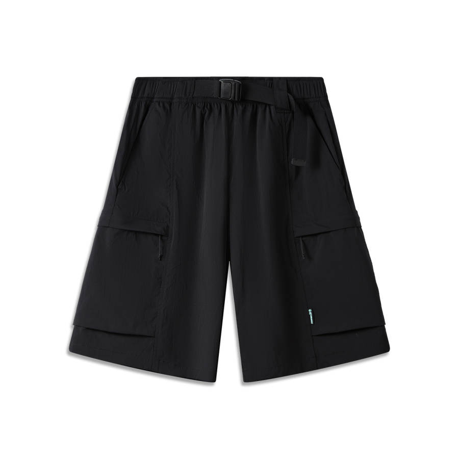 Li-Ning Li Ning Outdoor CF Tracing Cargo Shorts Men's Black Moderate Straight Fit Pants