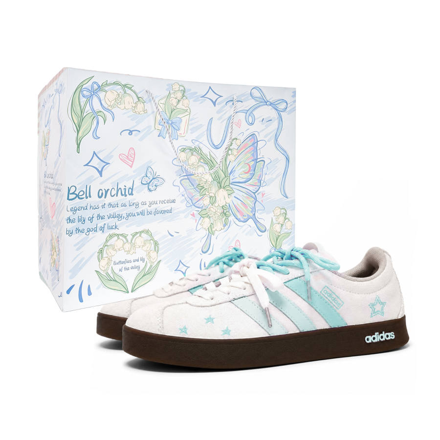 Adidas Adidas VL COURT 2.0 Skateboard Shoes Unisex Low Top Cyan
