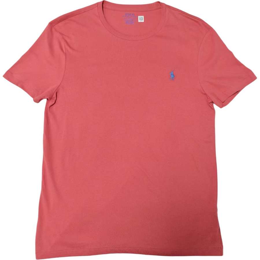 Polo Ralph Lauren T Shirts Men's Pink Crew Neck Moderate Straight Fit