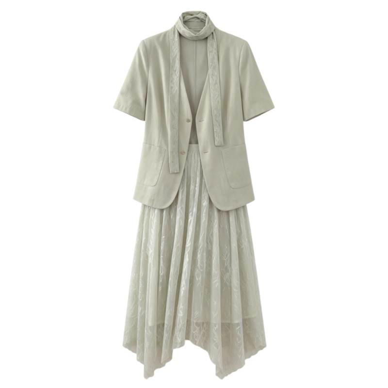 CPAURA Two Piece Skirt Sets Women's Moderate Long Skirt