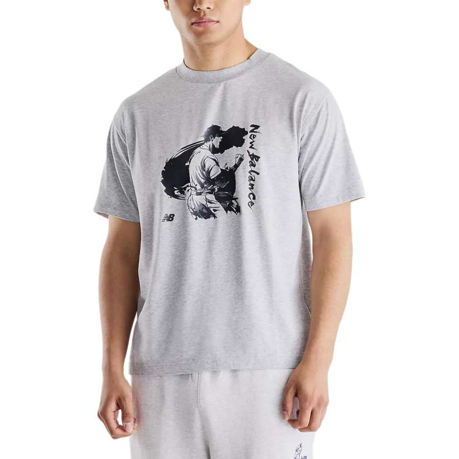 New Balance New Balance Quick Dry T Shirts Men's Sport Gray Crew Neck Moderate