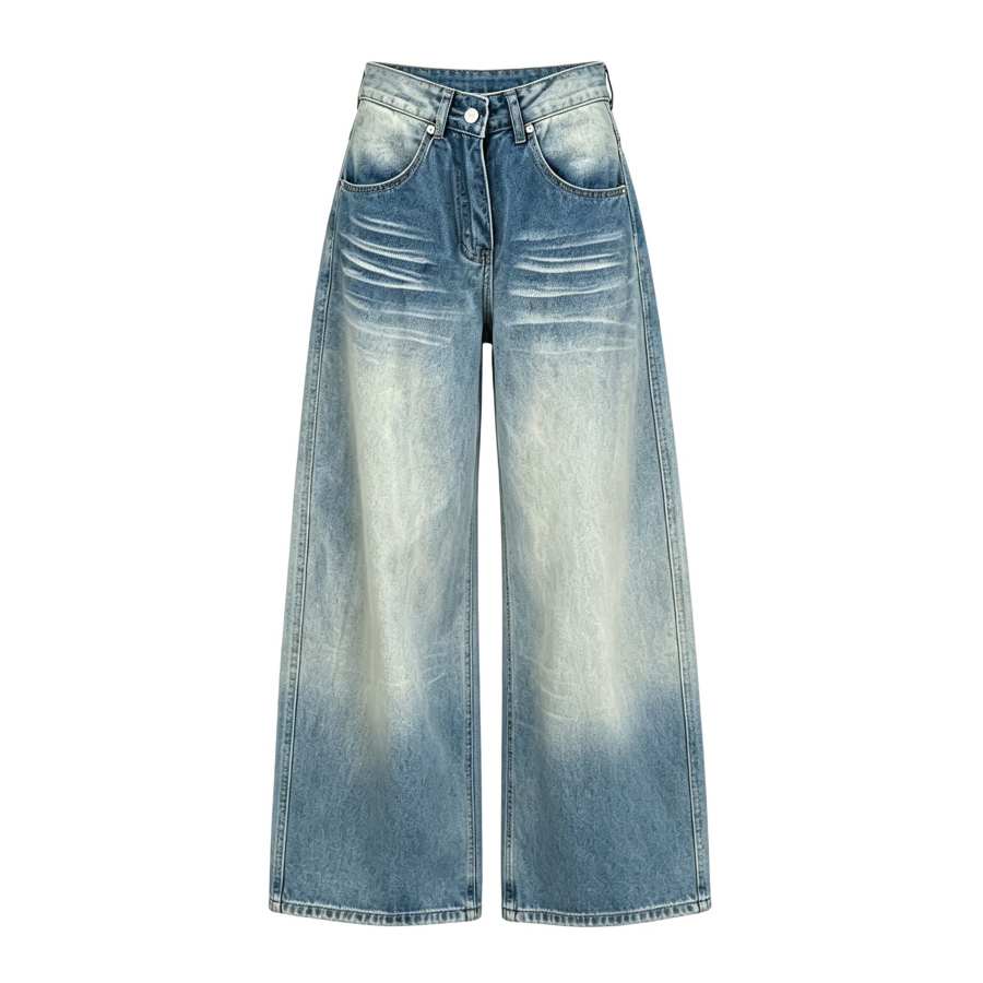Sugarfunk Sugarfunk Jeans Women's Blue Pants Thin Wide Leg Pants