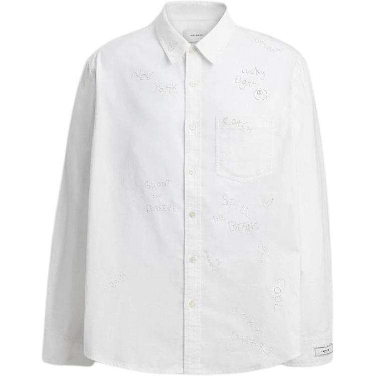 COACH COACH Shirts Men's White Lapel Moderate