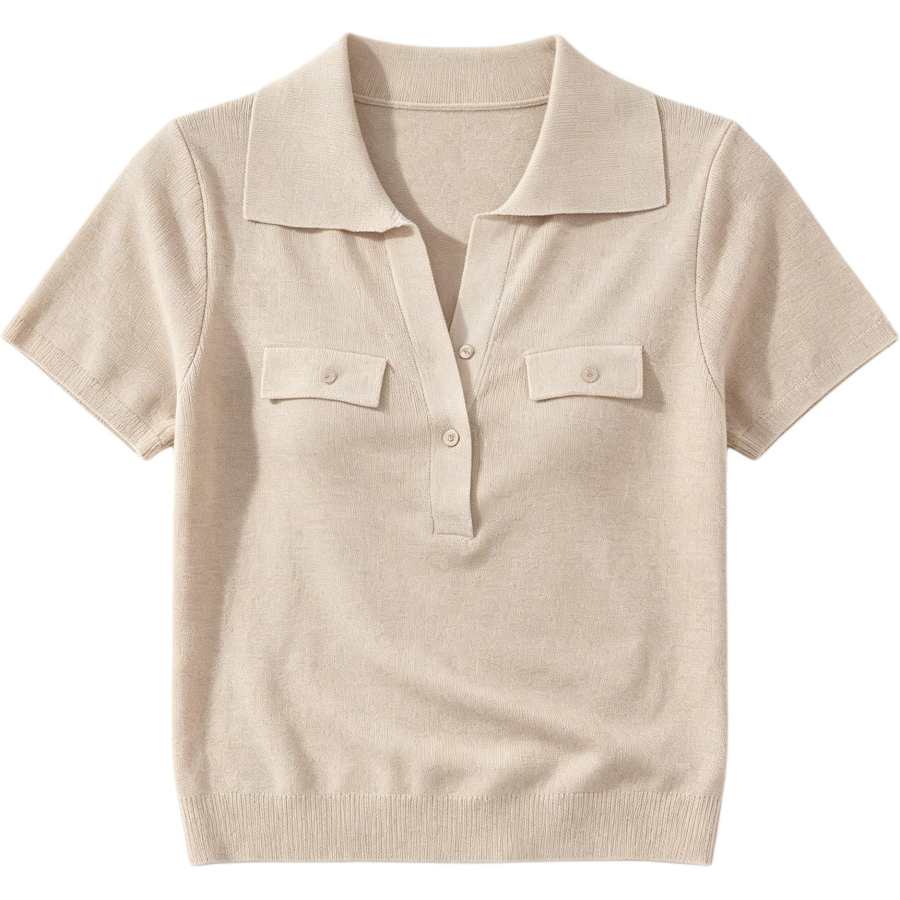 Sugarfunk Polo Shirts Women's Polo Collar Thin Nipped In Waist