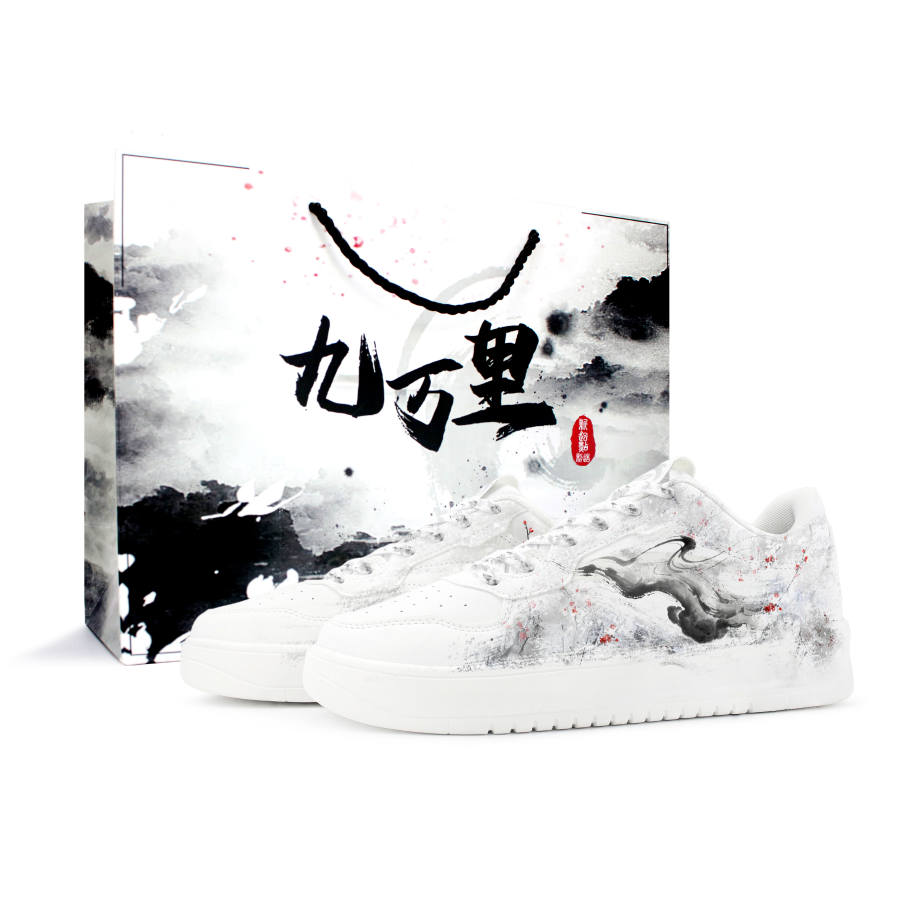 ANTA Easy Skateboard Shoes Men's Low Top Black/White/Red