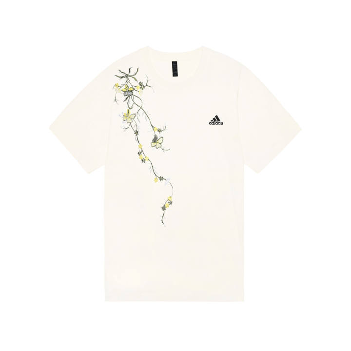 Adidas Adidas MUST HAVES T Shirts Unisex Ecru Crew Neck Moderate