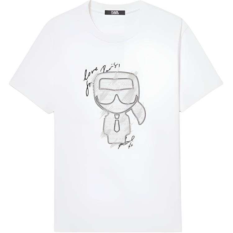 KARL LAGERFELD / Karl Lagerfeld Jeans T Shirts Men's White Crew Neck Moderate Other