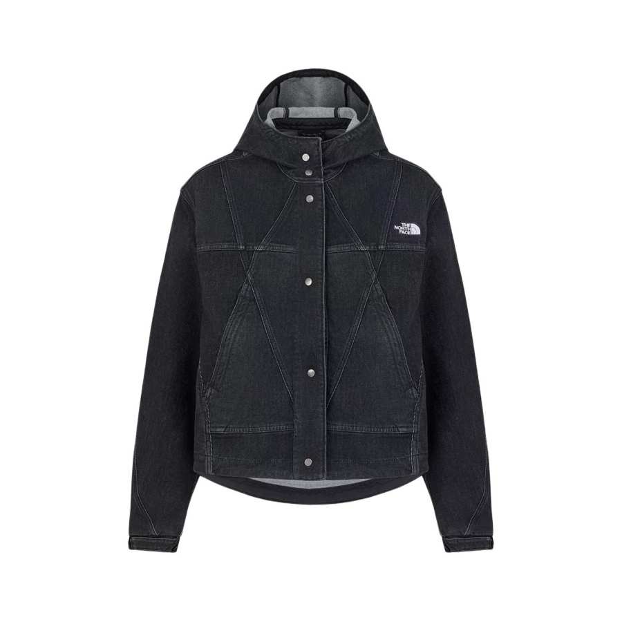 THE NORTH FACE Denim Jackets Women's T5M/Cosmic Black Hooded Non Detachable Moderate