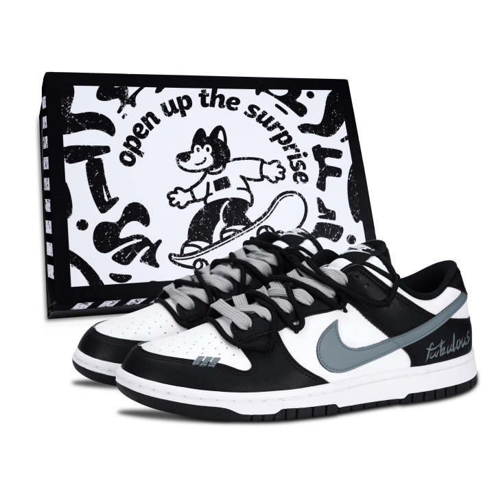 Nike Nike Dunk Skateboard Shoes Unisex Low Top Black/White/Blue