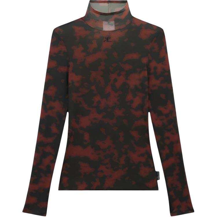 COURREGES Courreges tortoiseshell-effect mock neck top