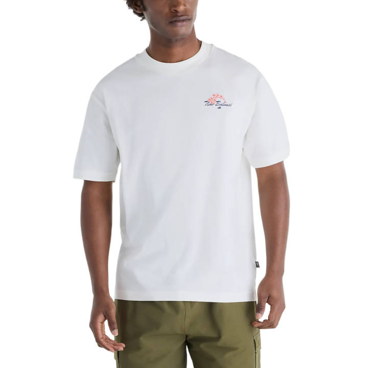 New Balance New Balance T Shirts Men's White Crew Neck Moderate