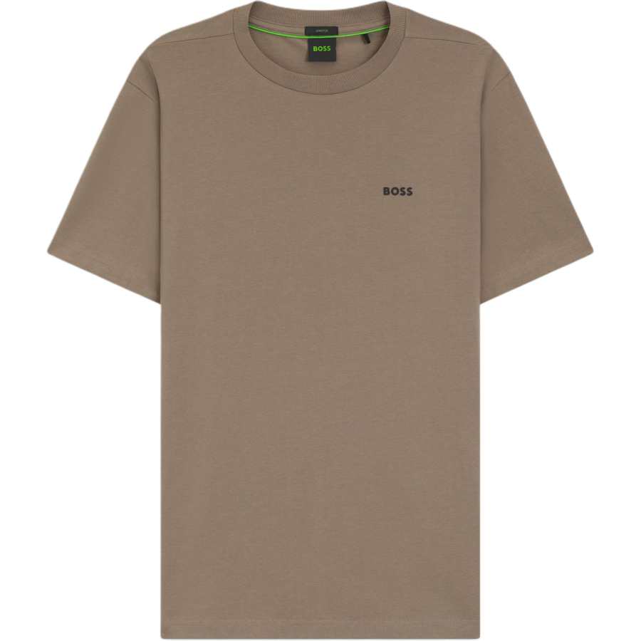HUGO BOSS T Shirts Men's Green Crew Neck Moderate Straight Fit