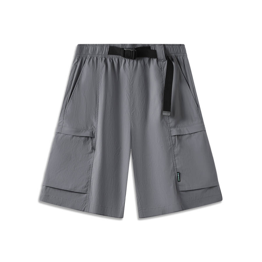 Li-Ning Li Ning Outdoor CF Tracing Cargo Shorts Men's Elegant Gray Moderate Straight Fit Pants